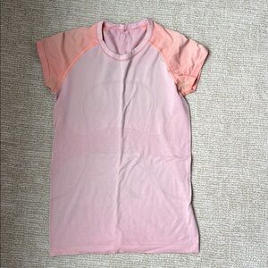 Lululemon Pink and Peach Short Sleeve Top